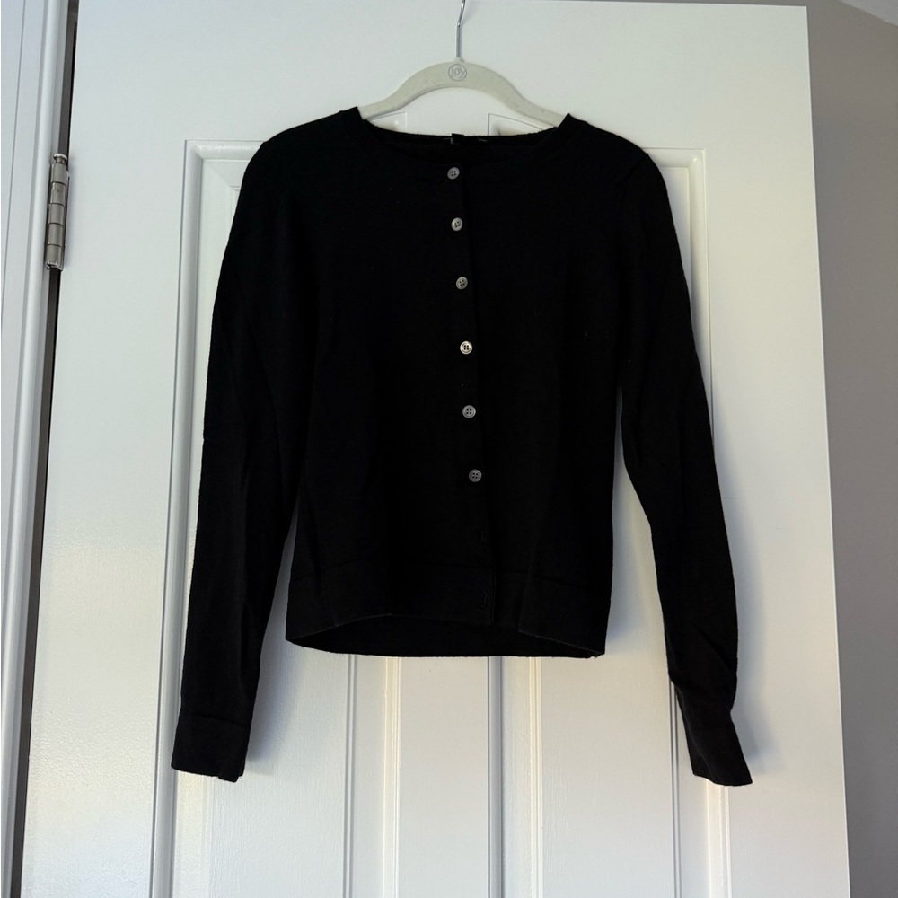 Theory Cashmere Crewneck Cardigan Black - Picture 2 of 6
